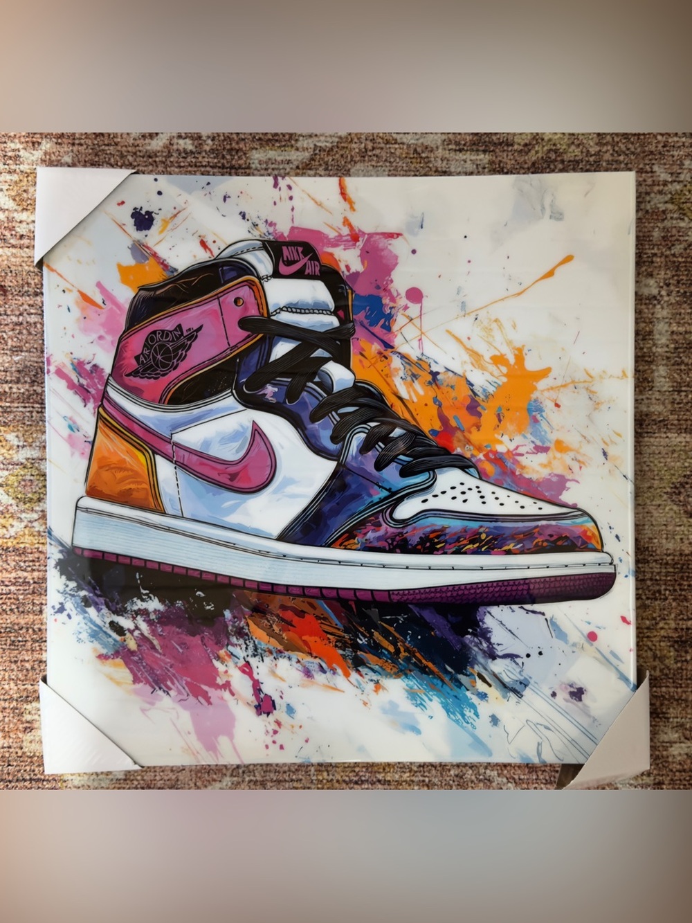 Color Splash Sneaker Art Print - Pink, Purple, Orange, Blue